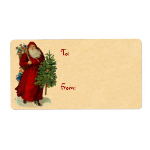 Etiquetas de Natal para Papais noeis Vintage