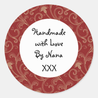 Etiquetas de Natal Red 'Handmade by'