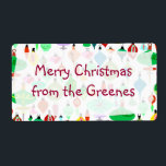 Etiquetas de Natal Retroativas<br><div class="desc">É a época mais maravilhosa,  então por que não celebrar com esta etiqueta de Natal do estilo vintage retro ornamentos? É o cheio do estilo dos Natais vintages Funky e faz uma afirmação única.</div>
