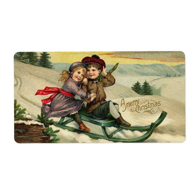 Etiquetas de Natal Vitorianas (Frente)