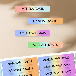 Etiquetas de Nome à prova d'água para crianças gra