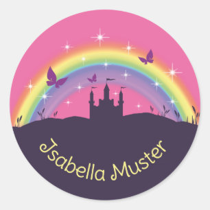 Etiquetas de nome - castelo de conto de fadas