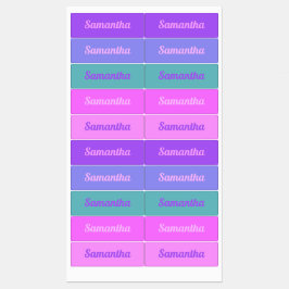 Etiquetas de nome da paleta de cores estéticas Vap