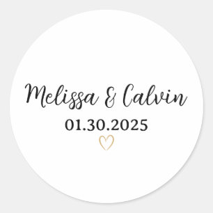 Etiquetas de Nome de Casal Personalizado Elegante