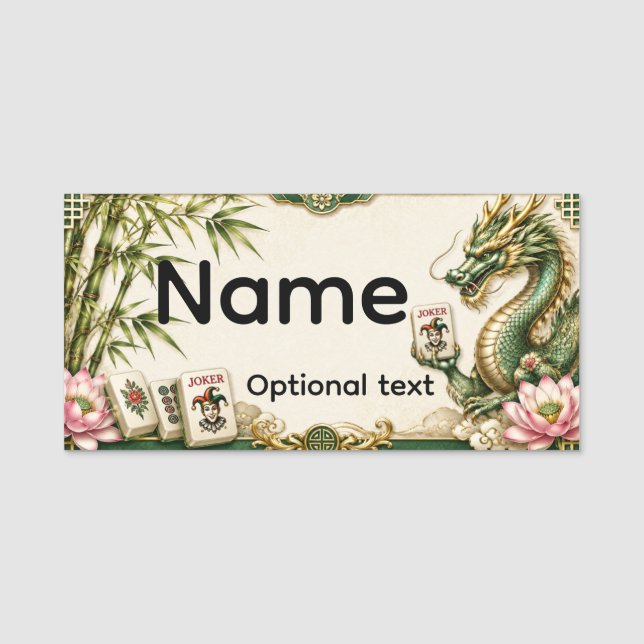Etiquetas de Nome de Mahjong (Frente)