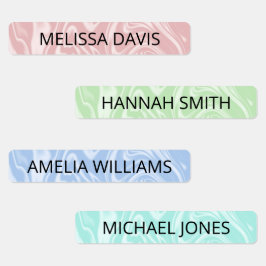 Etiquetas de nome de padrão de espiral de cor simp