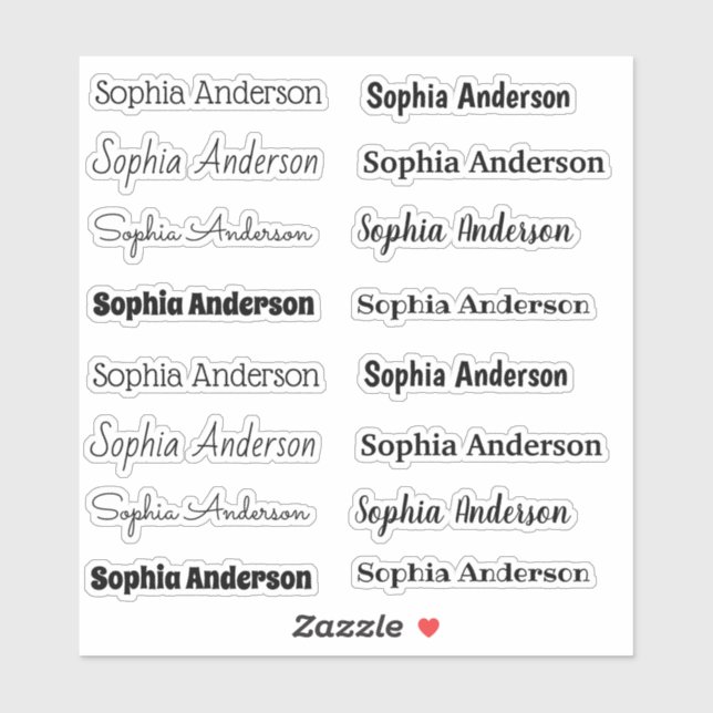 Etiquetas de nome de Recorte Personalizadas (Folha)