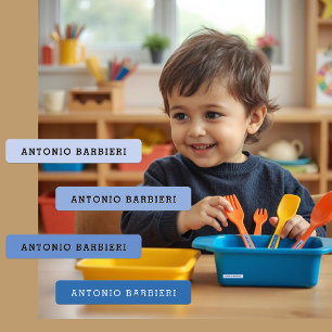 Etiquetas de Nome de Roupas de Creche Azul para Me