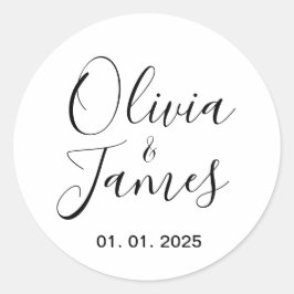 Etiquetas de Nome do Casal de Casamento | Branco r