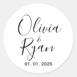 Etiquetas de Nome do Casal de Casamento | Branco r
