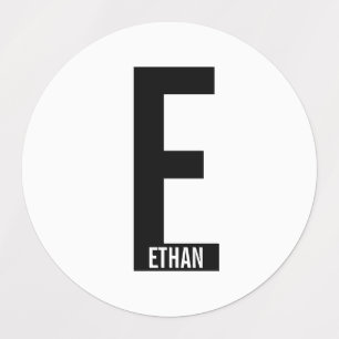 Etiquetas de Nome e Monograma Personalizado em Neg