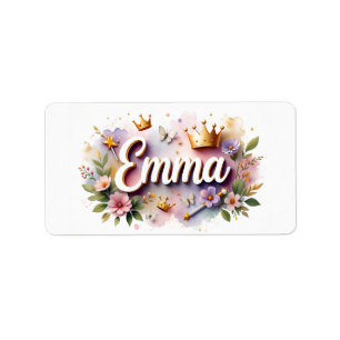 Etiquetas de Nome Floral Princesa – Adesivo Person