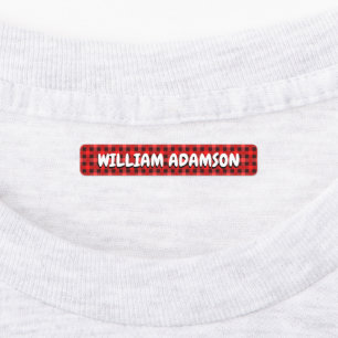 Etiquetas de Nome Impermeáveis de Tecido Xadrez pa