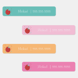 Etiquetas de Nome Número de Aula de Frutas de Maçã