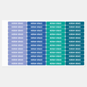 Etiquetas de nome para meninas à prova d'água, cor