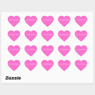 Etiquetas de nome Personalizadas de Corações Ros