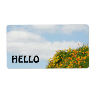 Etiquetas de Nome Personalizado Coloridas Poppies