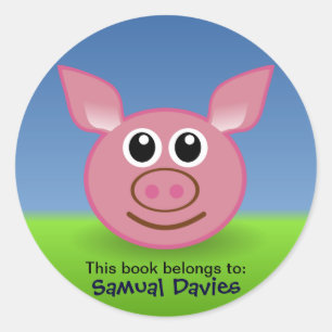Etiquetas de Nome Personalizado de Suíno Rosa