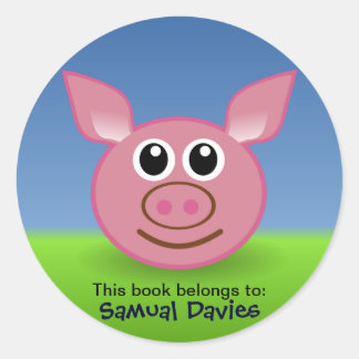 Etiquetas de Nome Personalizado de Suíno Rosa
