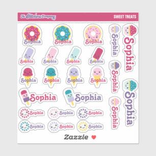 Etiquetas de Nome Personalizado do Candy Sweets  E