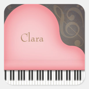 Etiquetas de nome personalizado para o Piano Rosa