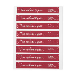 Etiquetas De nossa casa a seu vermelho/branco