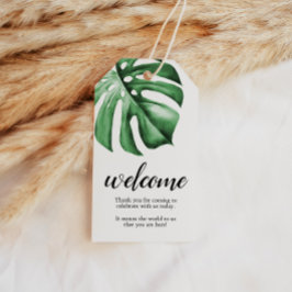 Etiquetas de Nota de Boas-vindas Tropicais Palm Gr