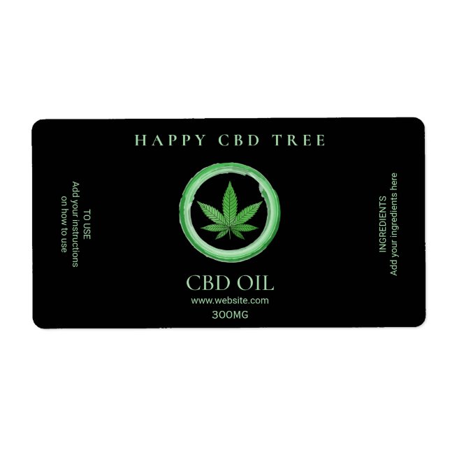 Etiquetas de óleo preto CBD (Frente)