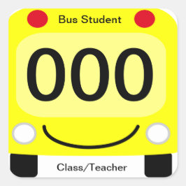 Etiquetas de ônibus para estudantes felizes