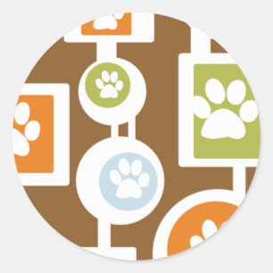 Etiquetas de padrão de impressão de pata 70s