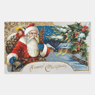 Etiquetas de Papai Noel do natal vintage