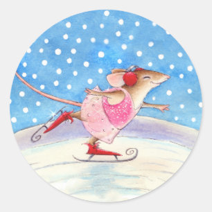 Etiquetas de patinagem bonitos do rato