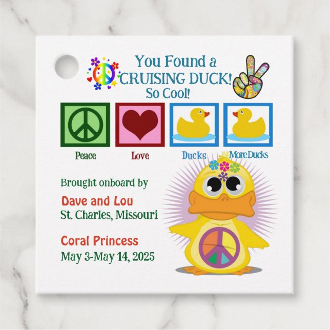 Etiquetas de Pato Cruzador (Frente)