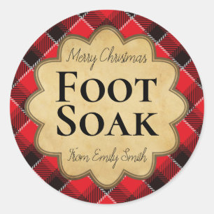 Etiquetas De Pé Negra E Xadrez De Natal