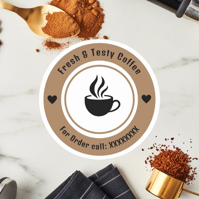 Etiquetas de pedido de café personalizadas (Criador carregado)