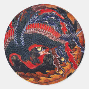 Etiquetas de Phoenix do japonês de Hokusai