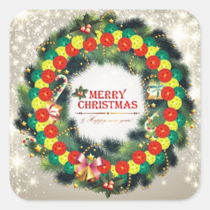 Etiquetas de Pickleball 1 do Feliz Natal