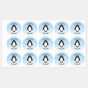 Etiquetas de pinguins à prova de água para crech