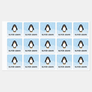 Etiquetas de pinguins à prova de água para creches