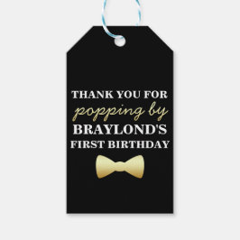 Etiquetas de pipoca pretas e Douradas com junção d