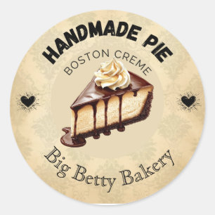 Etiquetas de pizza de creme de Boston personalizad