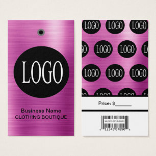 Etiquetas de preço com código de barras e logotipo