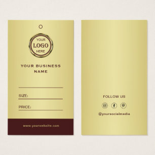 Etiquetas de preço com design dourado vermelho-esc