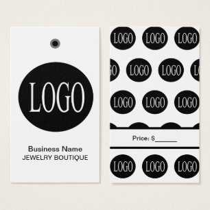 Etiquetas de Preço com Logotipo Preto e Branco par
