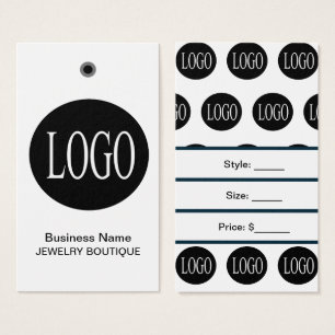 Etiquetas de Preço com Logotipo Preto e Branco par