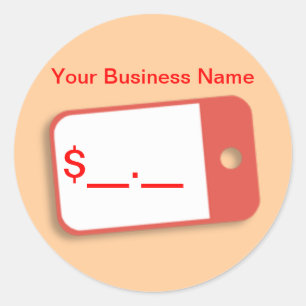 Etiquetas de preço de mercadoria