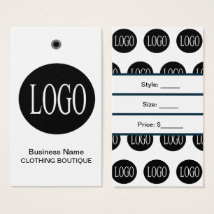 Etiquetas de preço do logotipo preto e branco para