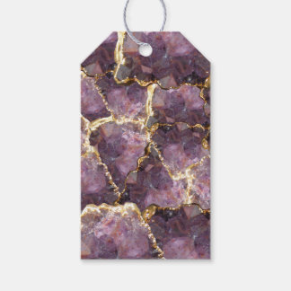 Etiquetas de Presente Colagem de Cristal Ouro Roxo