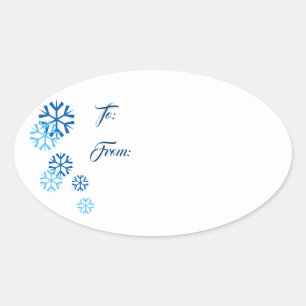 Etiquetas de Presente com Floco de Neve