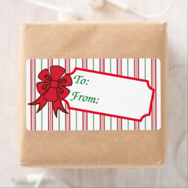 Etiquetas de Presente com Laço de Natal